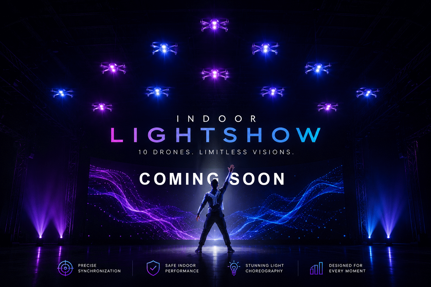 Indoor drone show — coming soon